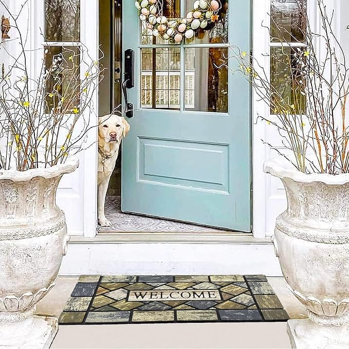 CHICHIC 18 x 30 Inch Square Welcome Door Mat Front Doormat Outdoors - Image 9