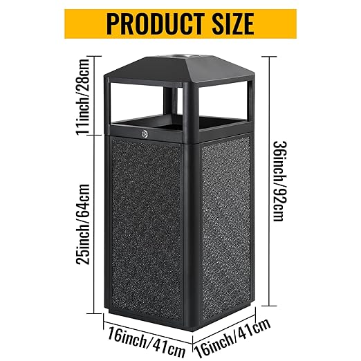 Square Waste Container with Dome Lid | Commercial Outdoor Garbage and Trash - Image 3