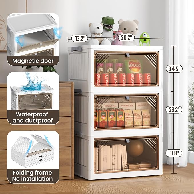 AHEONLAR 144 Quart 3 Tier Plastic Storage Bins - Image 2