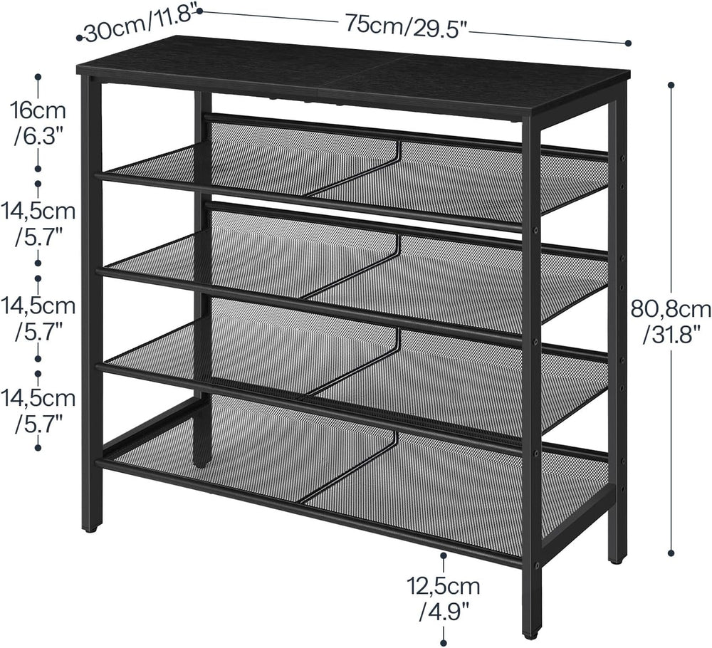 HOOBRO Shoe Rack for Entryway, 5-Tier Shoe Organizer with Adjustable Mesh She...