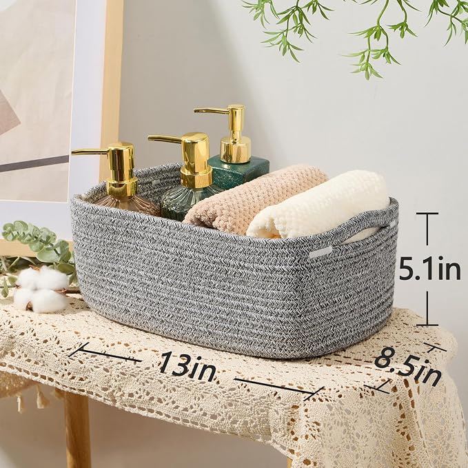 Small Storage Baskets for Organizing | Closet Organizer Bins | Shelf Toy Basket - Image 3