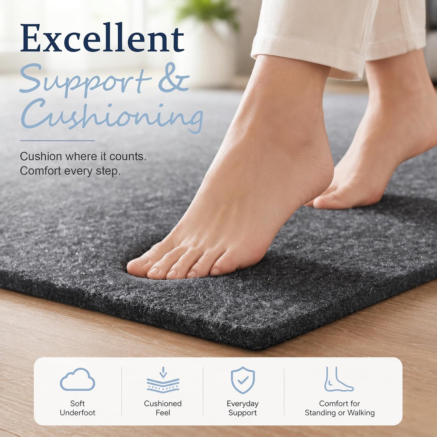 5x7 Non Slip Rug Pad Gripper Cushioned Carpet Pads | Ideas for Hardwood Floors, Thick Felt Liner with Silicone Backing, Under Area Rugs Anti Skid Mat Keep Rugs in Place and Safe