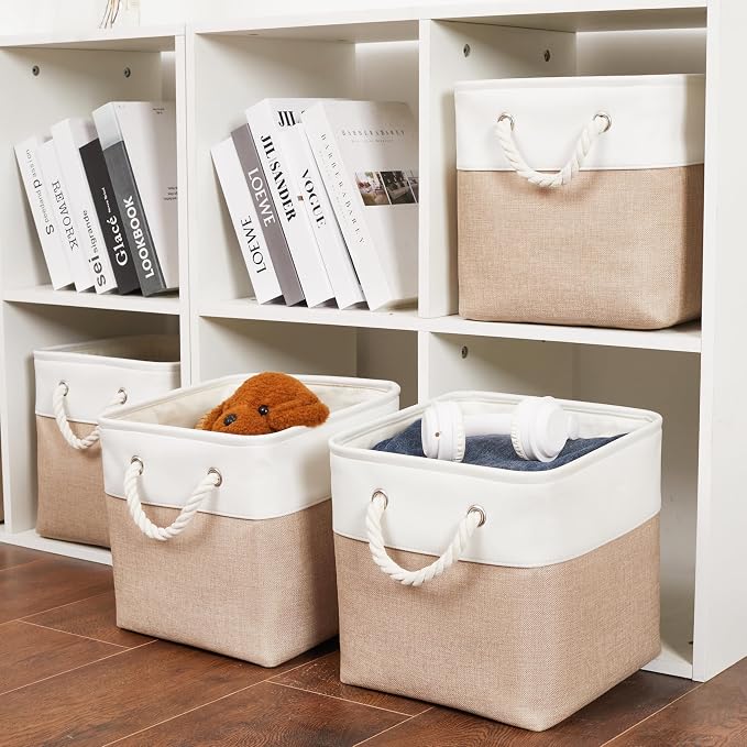 11 x 11 Inch Storage Cubes, 6 Pack Large Collapsible Fabric Storage Bin - Image 6