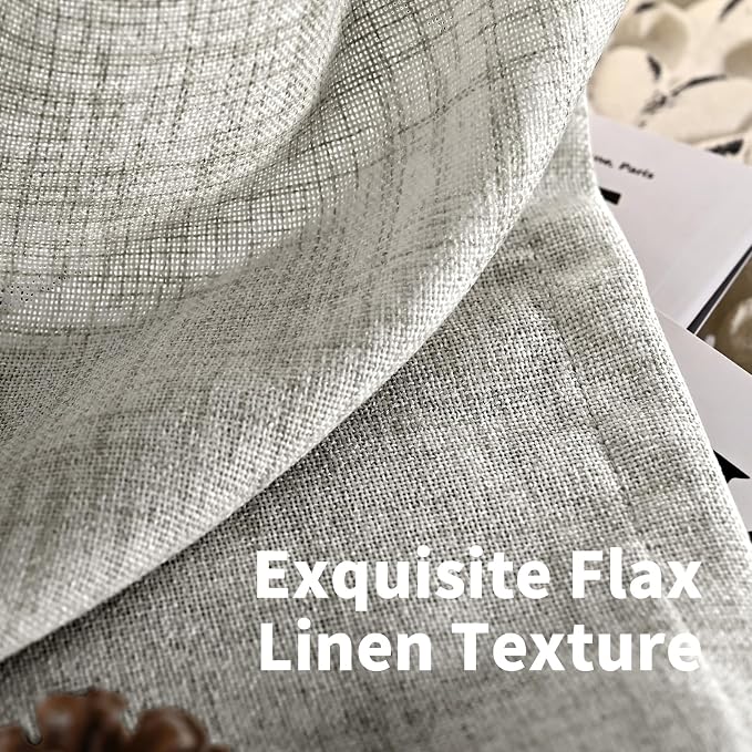 YoungsTex Dark Grey Linen Curtains 78 Inch Length - Image 4