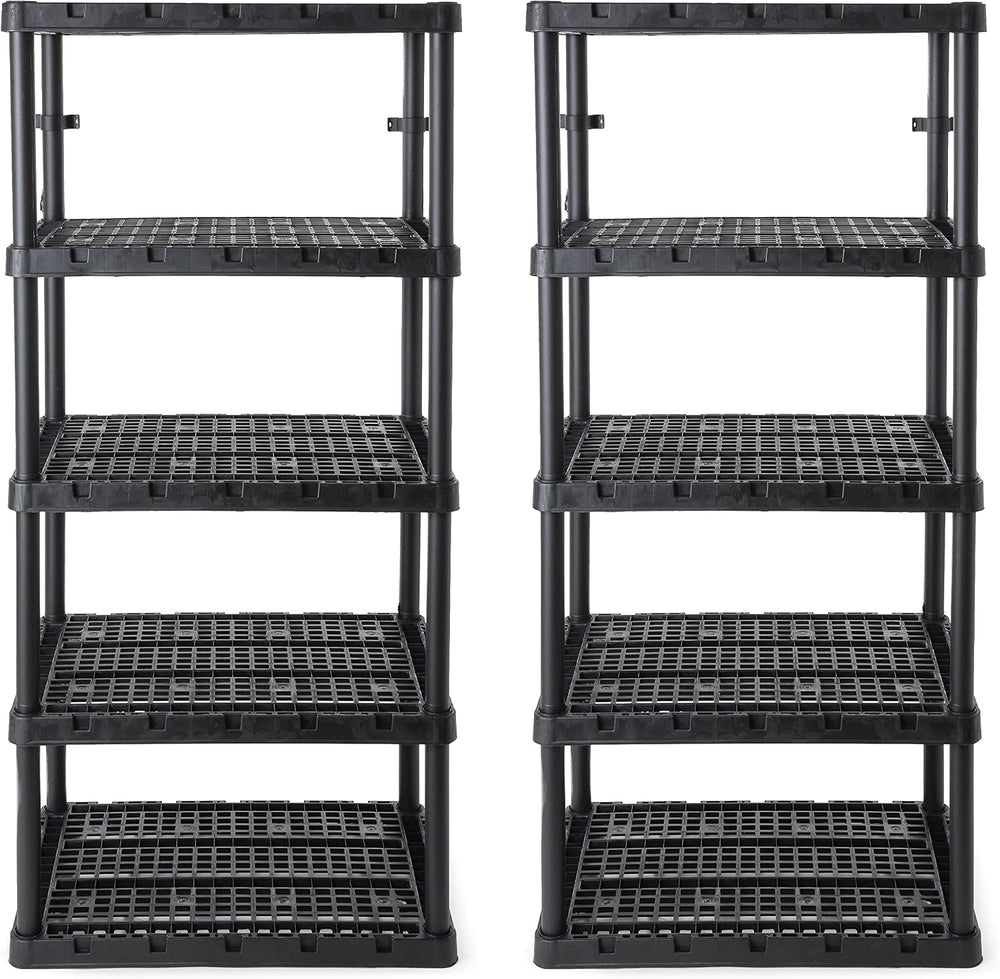 Gracious Living Knect-A-Shelf XL 5 Shelf Heavy Duty Storage Rack, 2 Pack