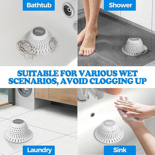 zaa Bathtub Drain Hair Catcher, Premium Silicone Collapsible 1 Pack Drain - Image 2