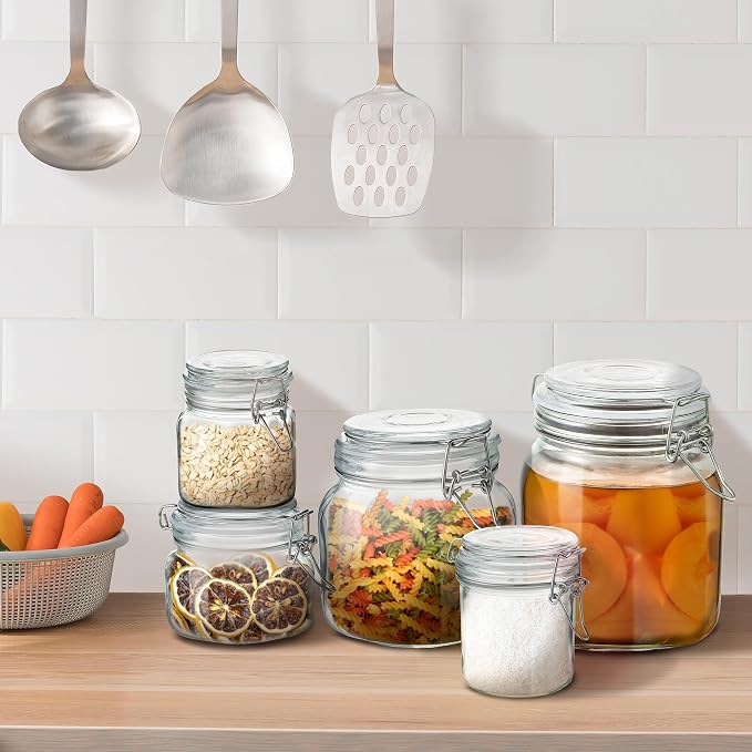 Glass Food Storage Jars with Airtight Lids 25 oz Square 4 Pack Kitchen Storage - Image 7