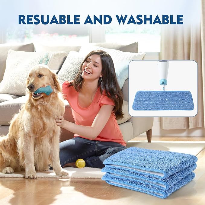 3 Pack Microfiber Mop Pads, Mop Replacement Pads Refills Floor Spray Mop Pads - Image 8