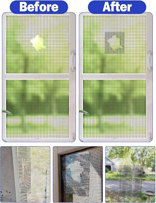 wohohoho Window Screen Repair Tape, 2 in X 40 FT Gray Screen Patch Repair Kit - Image 5