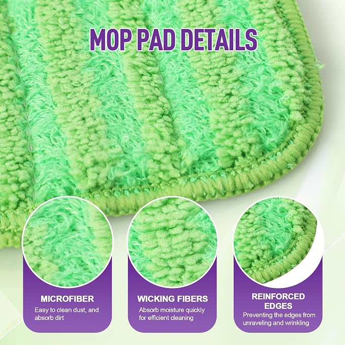 6 Pack Reusable Mop Pads for Swiffer WetJet, Washable Wet Mop Refills - Image 2