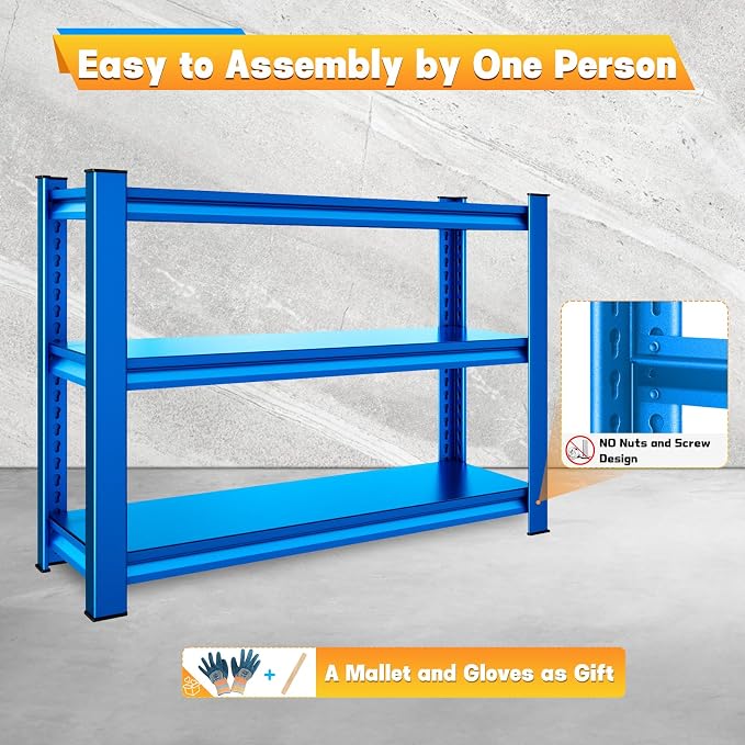 40" W Garage Shelving Heavy Duty，1500LBS Loads Adjustable Garage Storage Shelves - Image 5