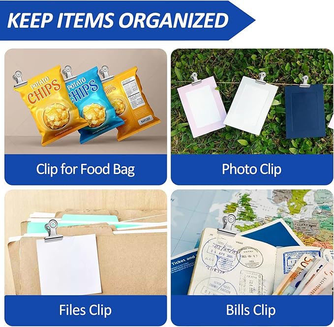 30 Pack Small Bull Clips 0.87 Inch Mini Metal Hinge Clips Binder Paper Hinge - Image 6