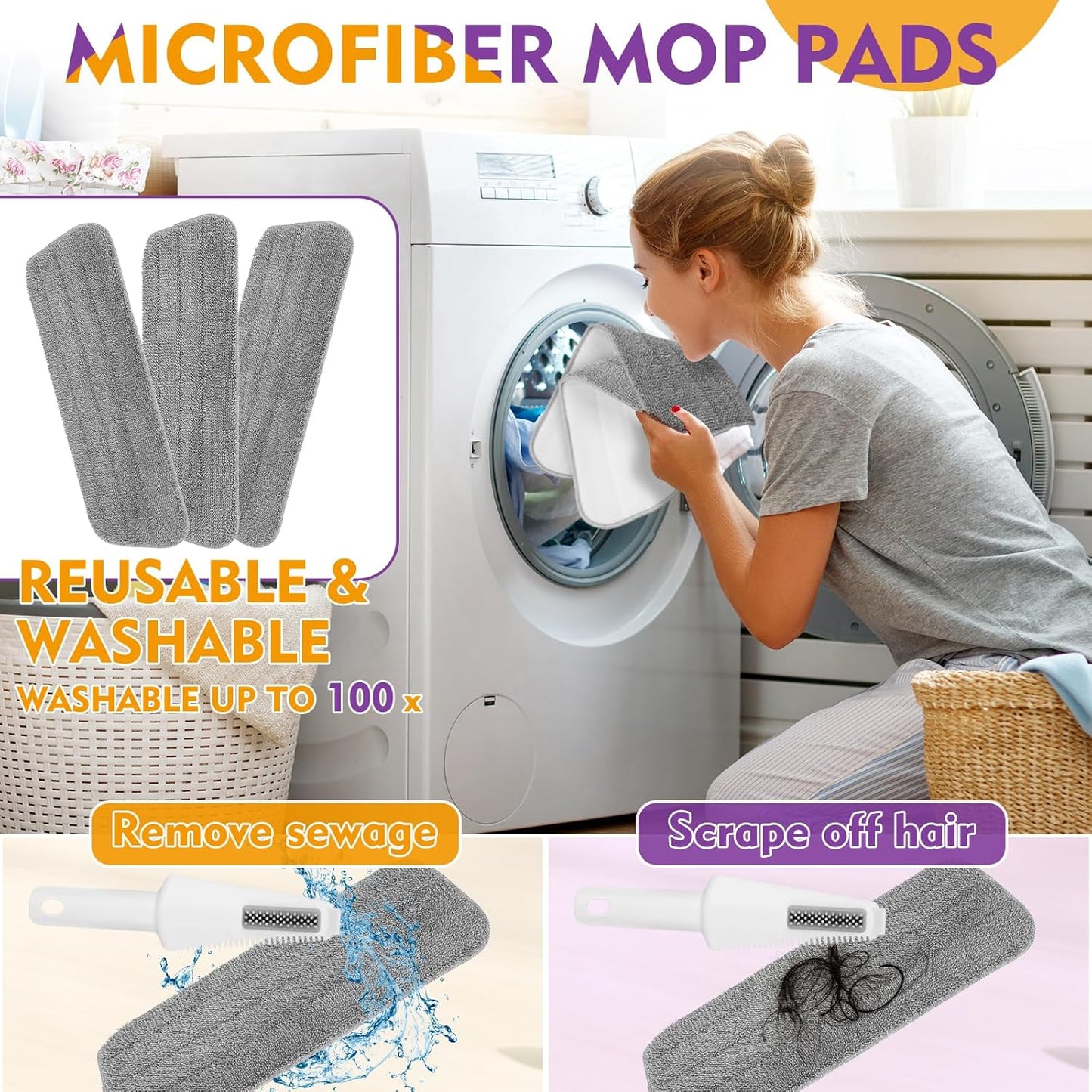 Spray Mop for Floor Cleaning with Washable Pads, Microfiber Wet Mops with 800 ml Refillable Bottle,Reusable Dust Mops with Sprayer for Hardwood Laminate Vinyl Tile Cleaning