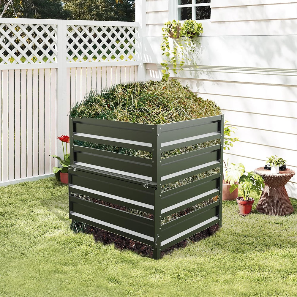 Compost Bin Outdoor -170 Gallon Composter with Rust-Proof Coating, Painted Fi...