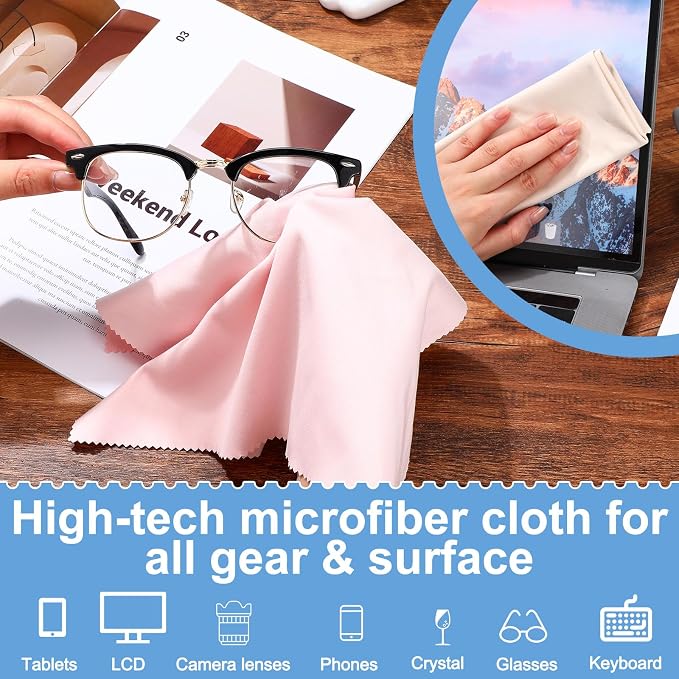Frienda 12 Pack Large Microfiber Glass Cleaning Cloths 12 x 12 Inch Oversized - Image 4
