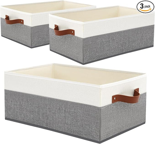 3 Pack Large Capacity Storage Bins Closet Organizer by Gowee