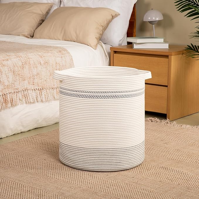 OIAHOMY 80L Laundry Basket, Laundry Hamper, Cotton Rope Storage Basket - Image 2