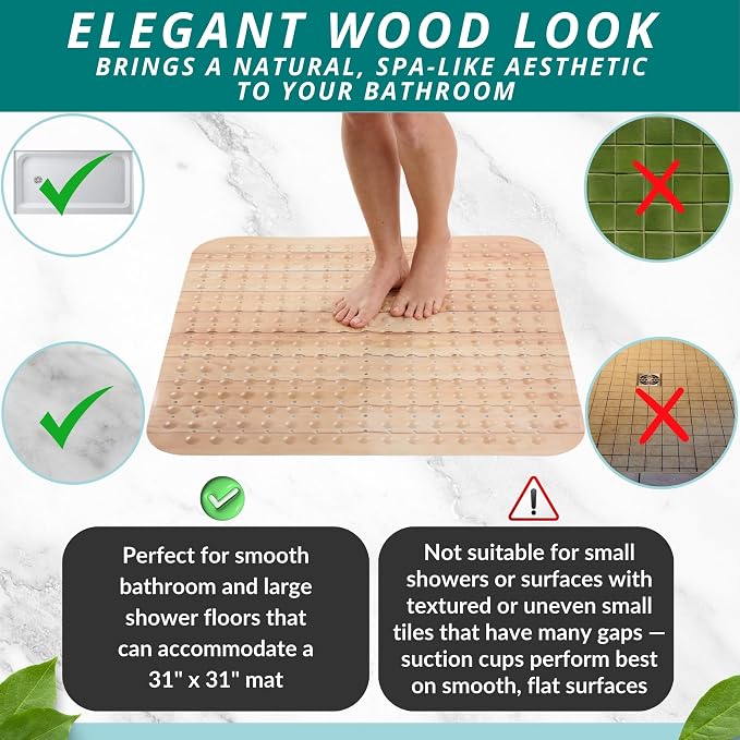 ENKOSI Extra Large Square Non Slip Shower Mat - Image 5