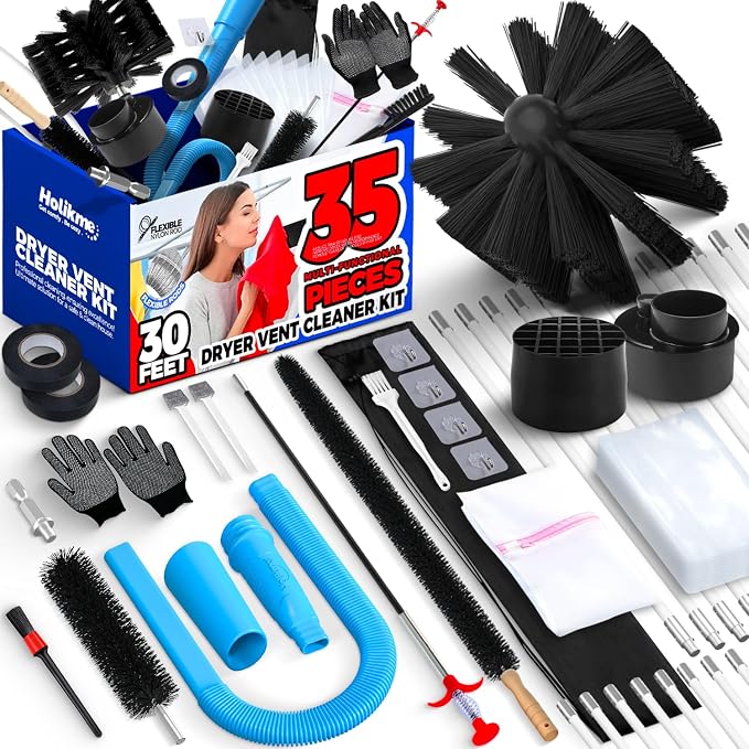 Holikme Dryer Vent Cleaner Kit, Include 30Feet Dryer Vent Cleaning Brush by Holikme