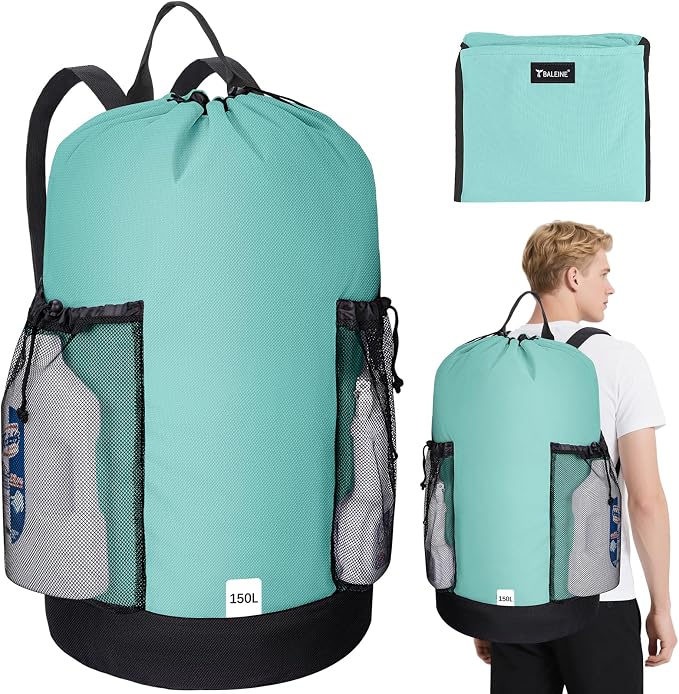 BALEINE 150L Laundry Bag Backpack, 900D Oxford Fabric Large Travel Laundry Bags by BALEINE