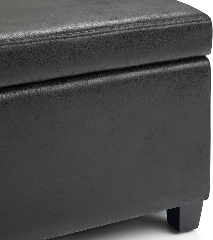 SIMPLIHOME Avalon 48 inch Wide Contemporary Rectangle Storage Ottoman Bench in - Image 7