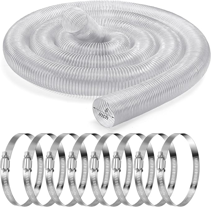 6 Inches 30 ft PVC Dust Collection Hose by Yaocom