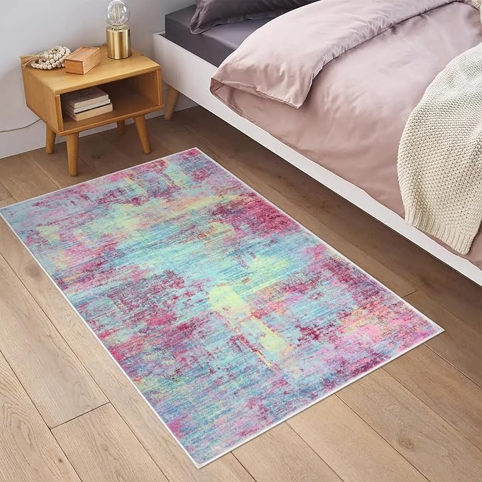 IOHOUZE Small Abstract Area Rug 2x3 Ft Entryway Rugs Washable Door Mat Indoor - Image 2