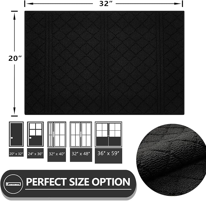 REFETONE Indoor Doormat, Front Back Door Mat 20"x32" Absorbent Rubber Backing - Image 2