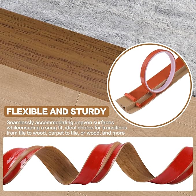 Floor Transition Strip Vinyl Door Threshold Ramp Self Adhesive Carpet Edging - Image 4