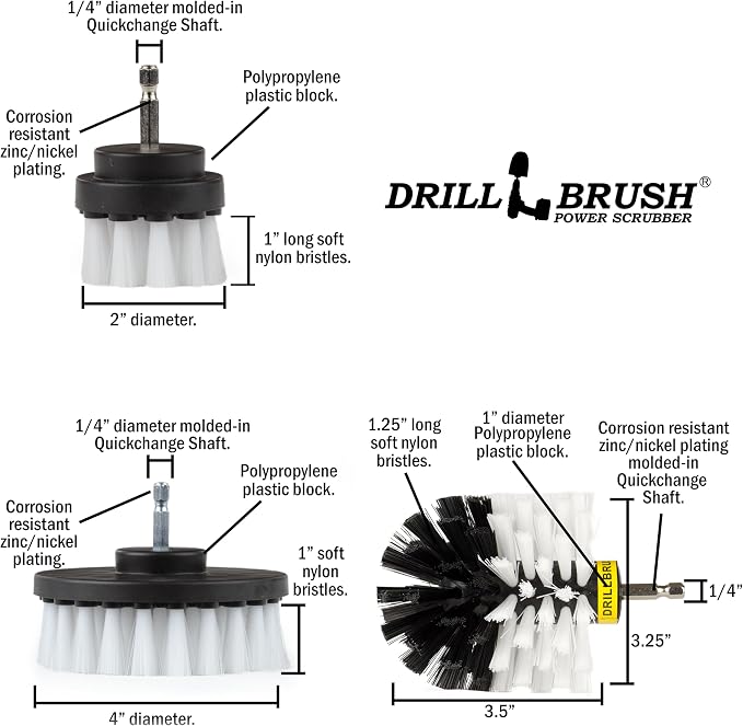 Drillbrush Car Detailing Kit | Drill Brush Set – Soft Bristle Power Scrubber - Image 7