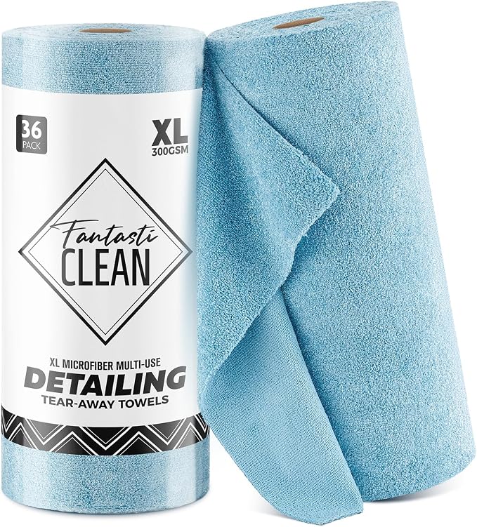 Fantasticlean XL Tear-Away Microfiber Cleaning Cloth Roll, Thick & Large by Fantasticlean
