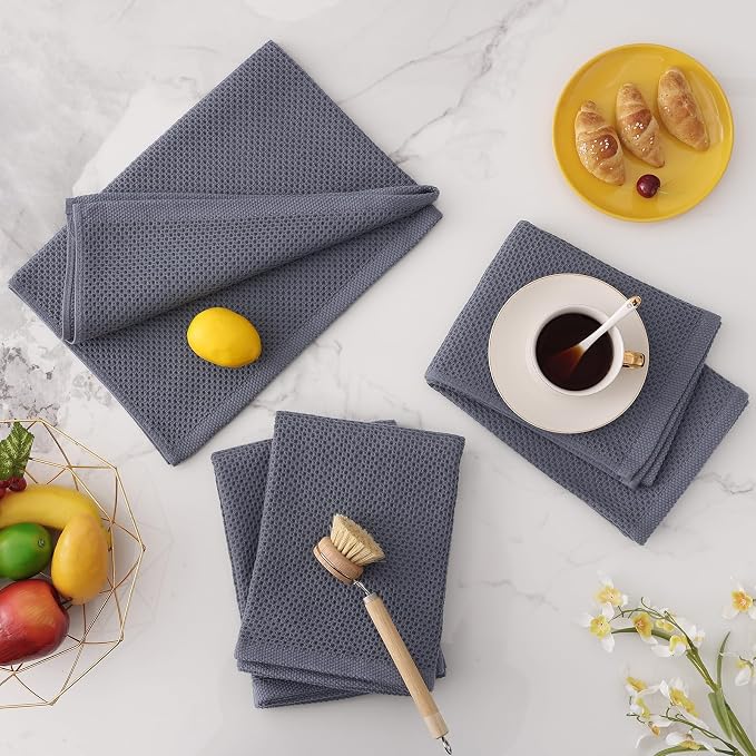 Homaxy 100% Cotton Oversized Waffle Weave Kitchen Dish Towels, Ultra Soft - Image 7