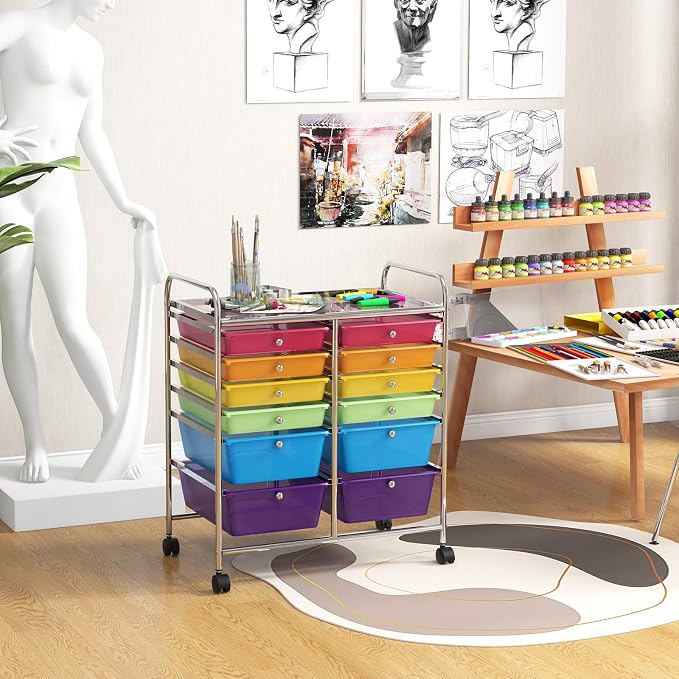 GOFLAME 12-Drawer Rolling Storage Cart, Mobile Utility Cart - Image 2