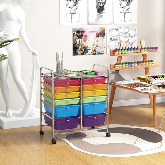 GOFLAME 12-Drawer Rolling Storage Cart, Mobile Utility Cart - Image 2