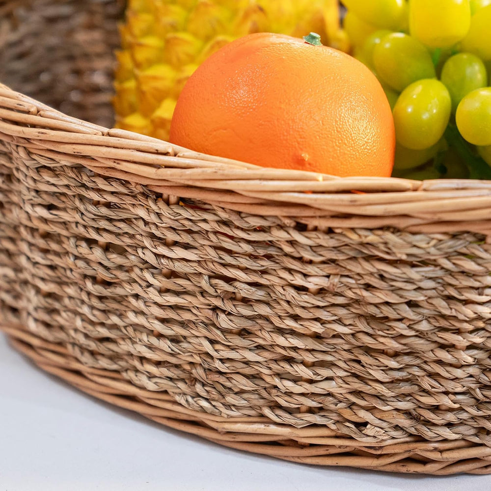 Natural Wicker Seagrass Woven Storage Baskets Set of 3, Oval