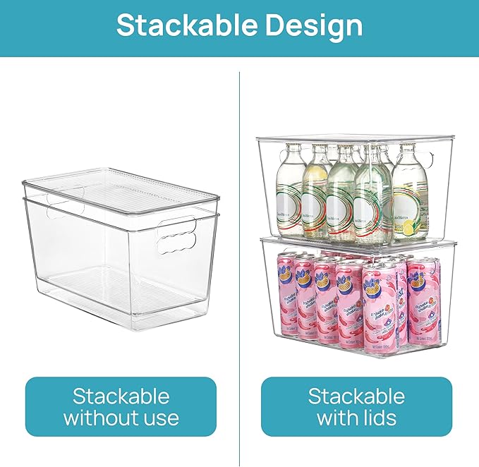 Vtopmart 4 Pack Clear Stackable Storage Bins - Image 3