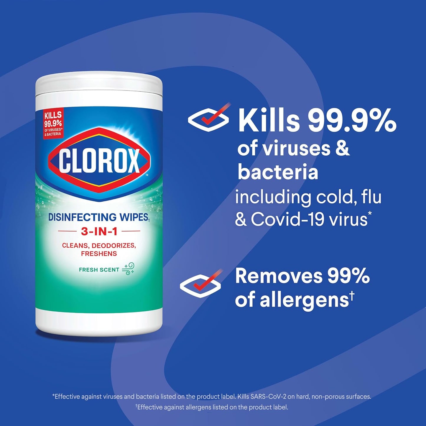 Clorox Disinfecting Wipes Back to School, Bleach Free, Fresh Scent, 75 Count (Pack May Vary)