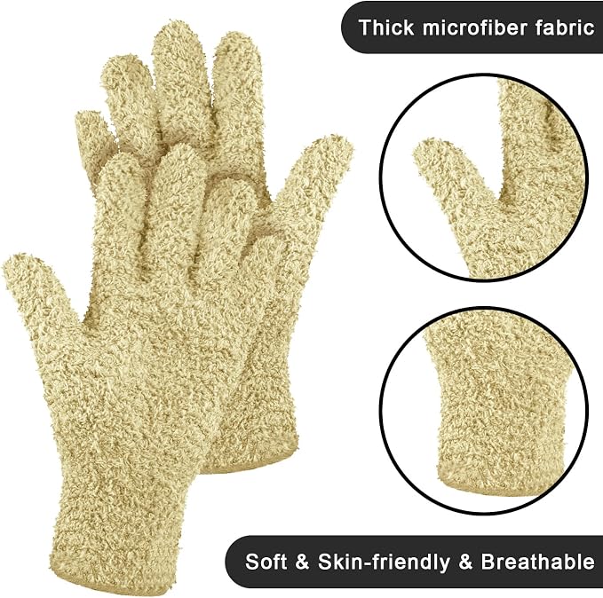Patelai 3 Pairs Microfiber Plant Dusting Gloves Leaf Cleaning Gloves - Image 5