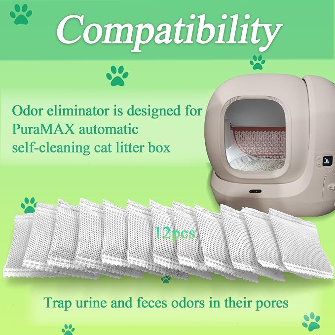 12 Pack Odor Eliminator for PuraMax Self-Cleaning Cat Litter Box, Natural - Image 6