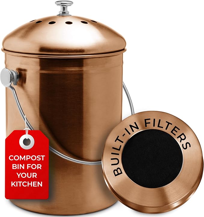 EPICA Countertop Compost Bin Kitchen | 1.3 Gallon | Odorless Composting Bin by Epica