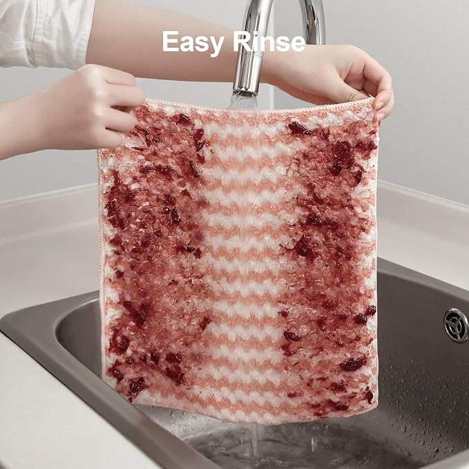 JOYMOOP 12 Pack Microfiber Cleaning Cloth, Larger Kitchen Towels, Dish Rags - Image 5