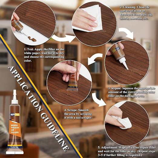 Wood Repair Kit, 12 Color Wood Fillers, Furniture Repair Kit, Repair Scratch - Image 4