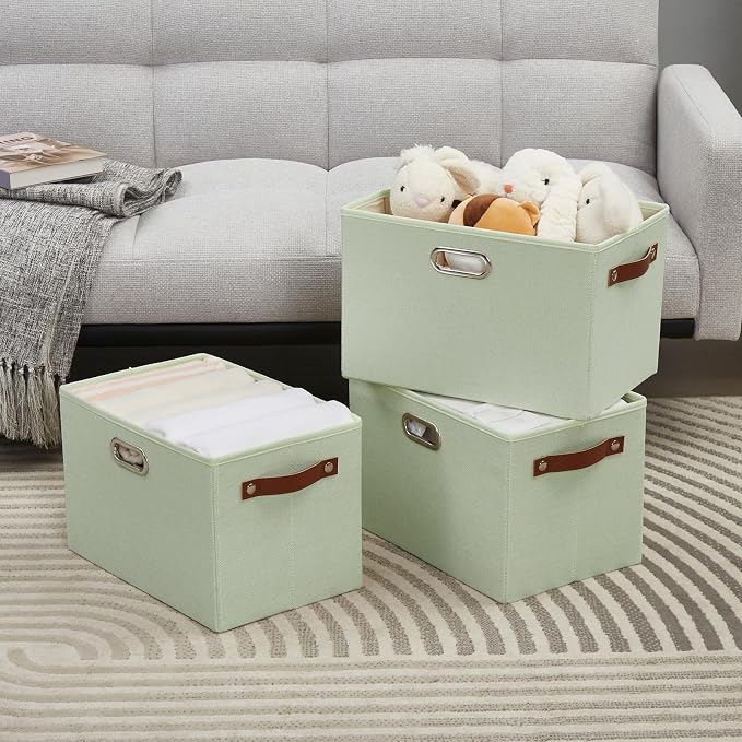 Large 3-Pack Foldable Fabric Storage Bins - Image 5