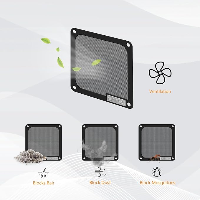140mm PC Dust Filter for Computer Cooler Fan/PSU/Routers PVC 50 Mesh, Magnetic - Image 4
