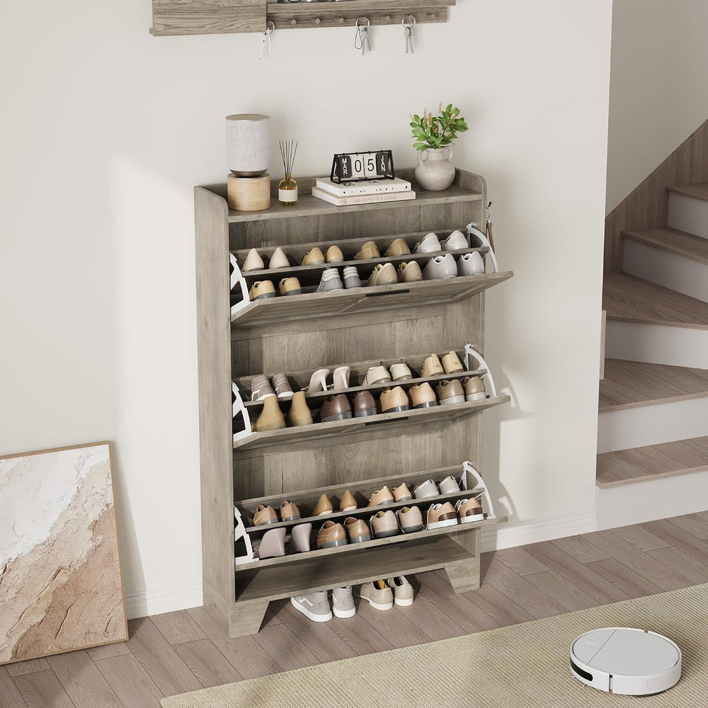 IDEALHOSUE Shoe Cabinet Storage for Entryway, Slim Shoe Storage Cabinet with ...