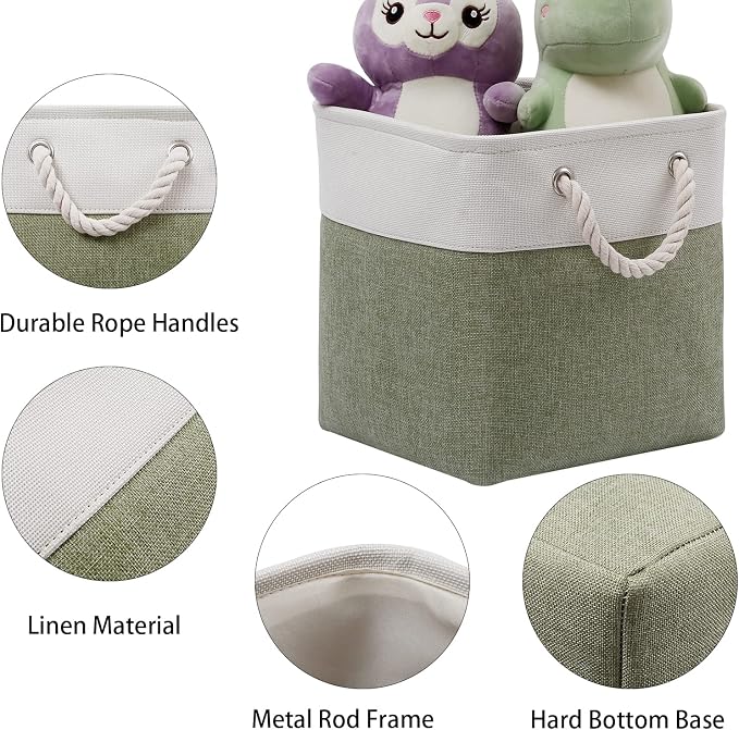 Cube Storage Bins, Collapsible Fabric Storage Cubes Bins, 11 Inch Cube Storage - Image 3