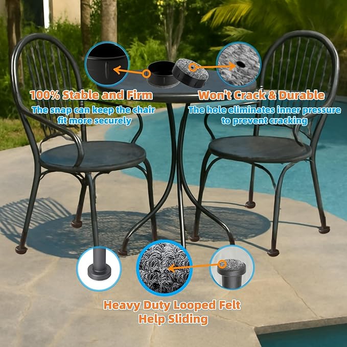 Wrought Iron Patio Furniture Feet Caps - Image 5