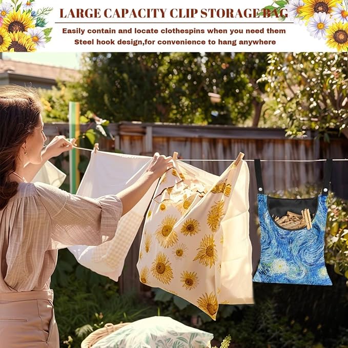 Clothes Pin Bag Clothespin Storage 14.5x12in - Image 5