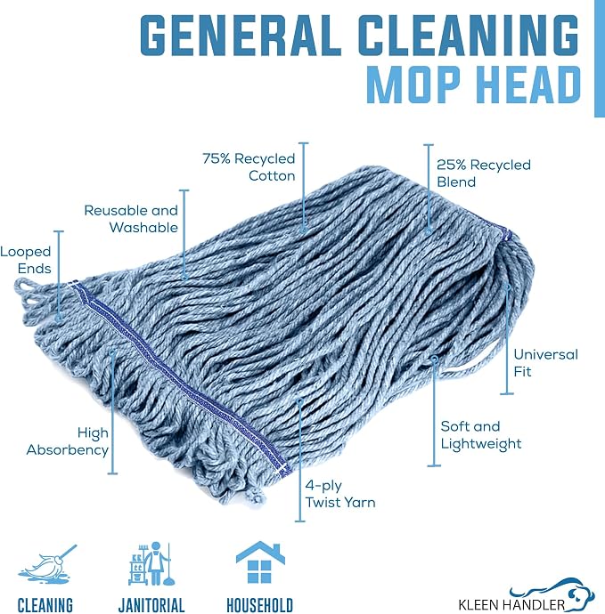 KLEEN HANDLER General Cleaning Mop Heavy Duty Commercial Replacement, Wet - Image 2