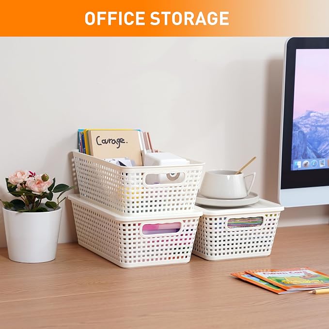 Plastic Storage Baskets With Lid, Storage Bins - Image 9